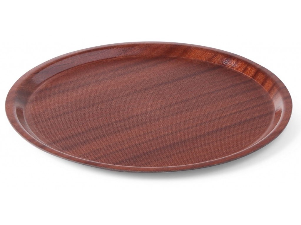 Dienblad Woodform rond, met lage rand